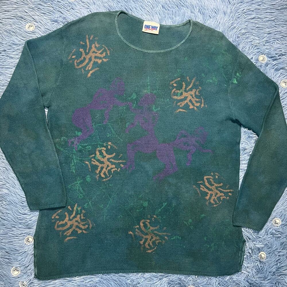 VINTAGE Dancing Ladies Round Neck Sweater One Size OS Women’s 90s Casual